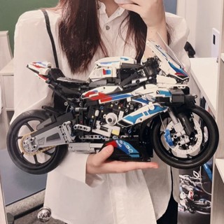 摩托車積木 跑車【精細組裝】寶馬M1000RR摩托車成人大型模型益智拼裝相容樂高積木玩具車男孩禮物