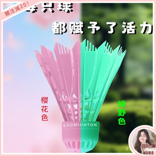臺灣出貨💕 模擬尼龍羽毛球訓練耐打比賽防風蜂窩球頭塑膠正品12室外室內外