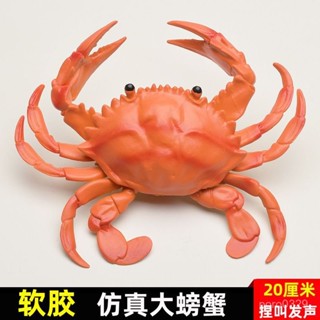 【新品&臺灣熱銷】#模擬大螃蟹捏捏叫兒童玩耍玩具軟膠海洋動物模型模擬螃蟹捏捏叫