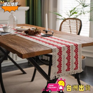【限時特賣】北歐風茶几桌布 加厚棉麻長桌旗 簡約流蘇桌墊 日式桌布 訂製桌巾 北歐桌巾 節日桌巾 耶誕桌巾 長桌旗 簡約