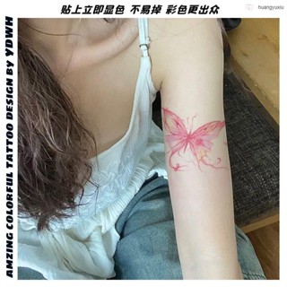 🎀臺灣出貨🎀RUIRUI🎀【輕松上手】多巴胺粉色浪漫蝴蝶彩色彩繪遮蓋遮瑕貼半永久防水女紋身貼紙ins