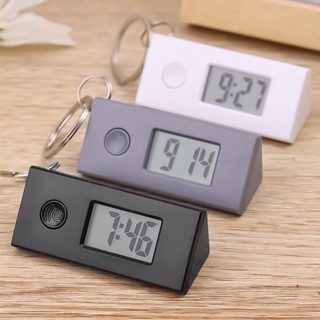 【1件出貨】新款緊湊型靜音夜光便攜式迷你 ABS 袖珍電子鐘實用精緻簡約小型可掛式數字手錶鑰匙扣揹包扣工作學習考試用批發