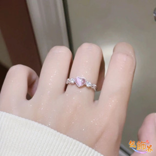 【1包.飾.界】粉色愛心戒指 女款少女感指環 甜美可愛小眾設計感手飾 心形可調節開口指環 送閨蜜好友禮物飾品
