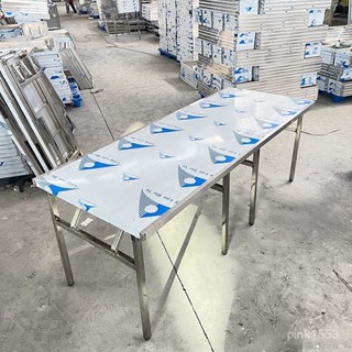 🔥限時特惠🔥加厚不銹鋼折疊桌工作臺戶外長條桌子可折疊燒烤桌商用擺地攤便攜 多功能折疊桌