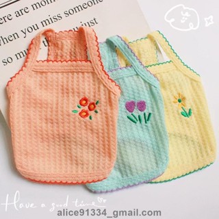 臺中發貨✨刺繡小花寵物吊帶背心 春夏薄款透氣狗狗吊帶 韓國ins狗狗背心 超萌貓咪衣服 貓衣服 狗狗衣服 狗衣服 中小