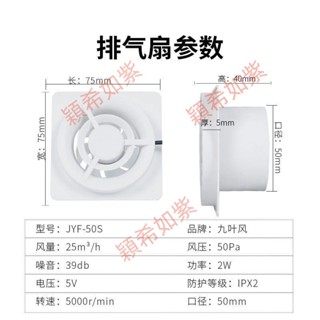 ✨熱銷✨空調口排風扇50換氣扇2寸小型3寸排氣扇貓狗寵物箱空調孔通風換氣LZY