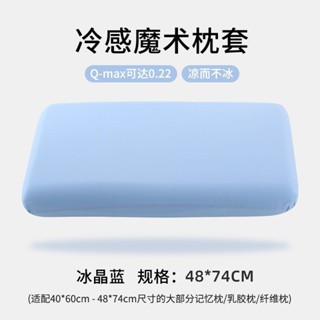 涼感魔術枕頭套夏季冰絲枕套一對裝家用新款單個乳膠枕記憶枕通用