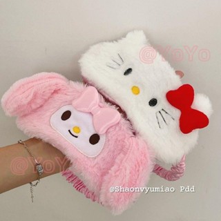 遮光眼罩🥰日系ins軟妹Hellokitty毛絨眼罩睡覺遮光冬夏通用助眠眼罩可愛女