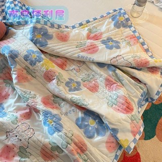 南島💖夏涼被🎀 空調毯 ins卡通小兔柔軟夏被兒童夏涼被可機水洗空調被單雙人夏季薄被子 豆豆被 四季通用被