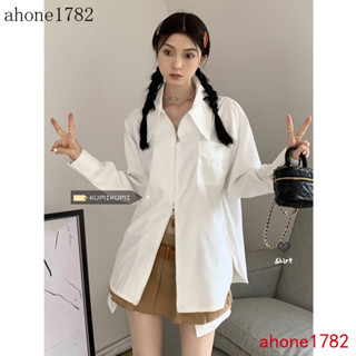🌟熱銷🌟法式複古設計感雙拉鏈POLO領長袖襯衫胖MM女秋季小眾氣質寬鬆上衣🌈臺灣出貨🚚工廠直銷🏭