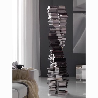 【悅心生活】免運 DNA螺旋轉隱形書架落地網紅收納架客廳轉角書櫃多層創意置物架