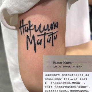 🌸新店特惠限48h出庫🌸Hakuma Matata 獅子王勵誌諺語草本紋身貼半永久防水逼真刺青貼紙【浮萍優選】