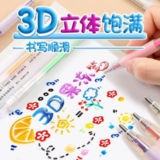 桃園發貨可開票【2581人收藏】3D立體筆可愛創意多彩色果汁筆少女心DIY學生手賬專用熒光筆