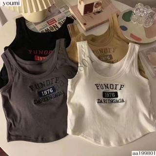 臺灣出貨🚚-辣妹刺繡弔帶打底背心抹胸帶胸墊打底衫帶字母可外穿運動背心上衣小可愛/背心/弔帶 柔軟舒適修身女生吊帶