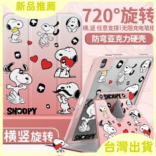 【臺灣出貨】史努比 360度旋轉 保護套 帶筆槽 適用iPad7/8/9/10代 Pro 11/13寸 Air 6 5