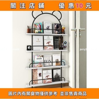 優選 下殺門後書架極窄置物架超薄書櫃鐵藝繪本書本落地壁掛縫隙收納架#青霞小倉