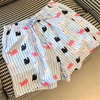 💕卡通可愛 寬鬆睡衣 大尺碼睡褲 輕薄透氣 夏季睡褲 居家睡褲💕【店鋪熱銷】條紋卡通睡褲女夏季薄款寬鬆透氣休閒短褲遛