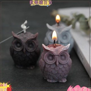 免運+臺灣出貨🤞3貓頭鷹香薰蠟燭矽膠模具 dly立體動物造型手工蠟燭模具 居家香氛模具gsA2