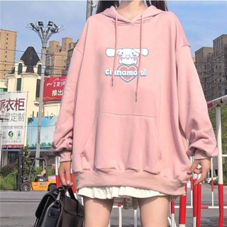 Luxi❤卡通印花連帽衛衣女春秋薄款2020新款韓版學生寬鬆長袖上衣ins潮
