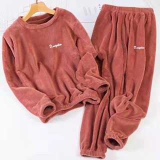 免運出貨👗性感睡衣 韓版暖暖套裝男女秋冬情侶懶人家居服珊瑚絨新款刷毛加厚睡衣睡褲套裝莫代爾睡衣 睡衣套裝 長袖睡衣