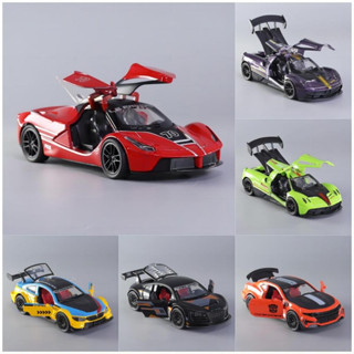 臺灣出貨 兒童玩具車 迴力車 合金玩具車 可開門 法拉利 布加迪 奧迪賓士benz跑車 模型車 幼兒兒童小汽車 玩具