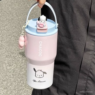 【玉茗軒】✨帕恰狗多肉漸變色雙飲保溫杯 新款高顔值女生保溫杯 吸管杯 咖啡杯 車載便攜大容量水杯 304不銹鋼