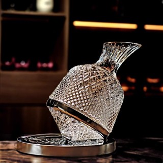 【有福小店】【描金奢華】水晶玻璃紅酒醒酒器葡萄酒旋轉紅酒杯套裝歐式家用高檔不倒翁酒壺