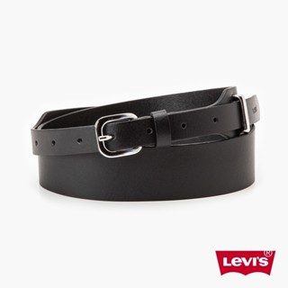 【618限定$990】Levis 真皮皮帶 / 精工Logo壓紋 黑 女款 D7933-0001