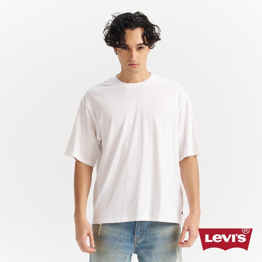 Levis 短袖T恤 / 220G厚磅 / 全素寬鬆休閒版型 / 白 男款 A6770-0001 熱賣單品