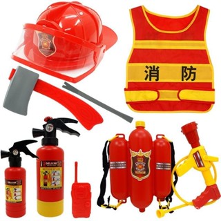 限時折扣💥兒童消防小道具馬甲套裝消防員衣服職業體驗角色扮演錶演服 TQ8O