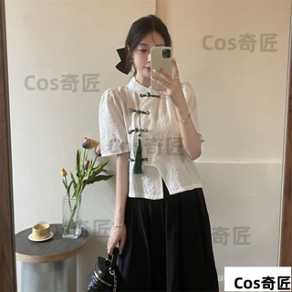 改良式旗袍上衣 新中式上衣 中國服上衣 中式上衣 漢服 盤扣 女士襯衫短袖 旗袍上衣 旗袍洋裝 漢服套裝555