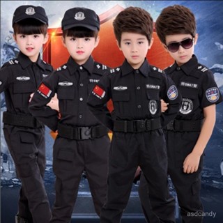 🔥臺灣-出貨🔥兒童小特警衣服軍裝套裝男女童小警察角色扮演五一六一兒童節服裝