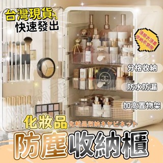 隔日達🥇免運 加大號ins化妝品收納盒 防塵多功能精美收納櫃 梳妝臺化妝櫃 口紅護膚品置物架 化妝櫃 化妝箱 化妝盒