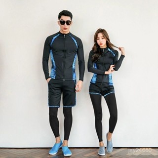 🔥臺灣現出 【情侶衕款】潛水服情侶男女套裝分體防曬速幹顯瘦保守長袖長褲浮潛衝浪水母衣 溫泉泳裝 運動風 衝浪衣 泳衣