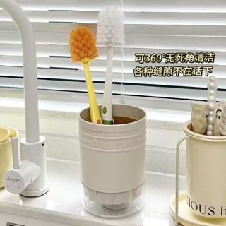 🍑限時下殺價🍑.圓形筷子筒筷子籠瀝水餐具勺子收納盒塑膠仿琺琅鍋造型廚房置物架ｑｑｑ