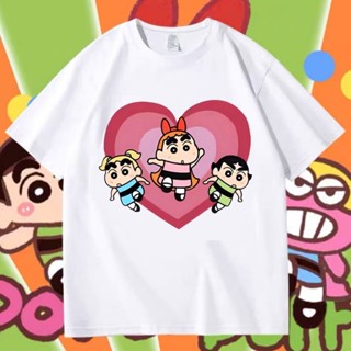 『多多莉』🎐 現貨 100%重磅純棉TEE 蠟筆小新+飛天小女警 搞怪短袖T恤 長袖 oversize大碼女裝上衣 兒童