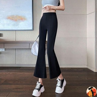 麗莎大碼女裝 西裝微喇褲子女春秋季新款百搭顯瘦彈力喇叭褲小個子休閑運動褲子夏天長褲