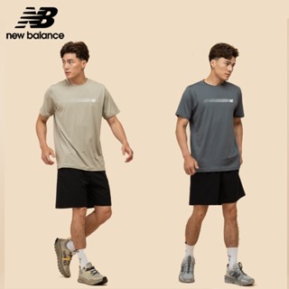 【New Balance】 NB 吸濕排汗短袖上衣 男性 褐色/深灰色 MT51071ADS/MT51071GT