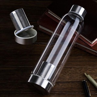 臺灣出貨 泡茶透明玻璃杯 550ml 茶漏隨行杯 玻璃水瓶 便攜冷泡茶壺 茶水分離泡茶杯【TA0613】