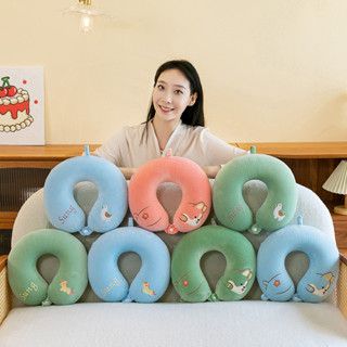 【桃園專營】U型枕 旅行枕 飛機枕 枕頭 卡通刺繡頸枕條絨u型枕學生旅行脖子靠枕辦公室午睡神器車載靠枕 旅遊 旅行