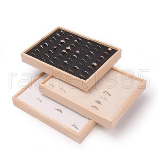 戒指展示盤💎💎實木絨布pu百位戒指展示盤首飾收納盒珠寶飾品💎託盤💎直播耳釘耳環盒