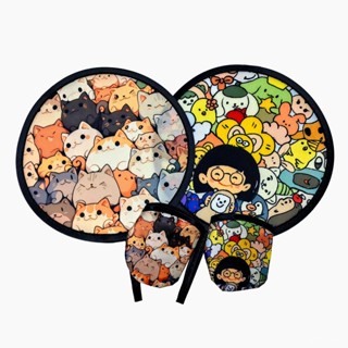 臺灣出貨 夏季折疊小團扇手持旋轉圓扇扭扭口袋扇兒童三麗鷗卡通可折疊扇子S519