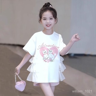 限時特惠🌸夏季T恤女童2025新款女孩兒童洋氣公主夏裝短袖上衣半袖卡通 7XP2