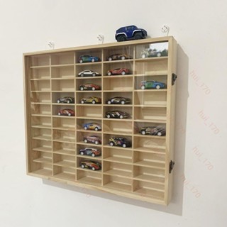 熱銷*下殺1:64多美卡小汽車收納盒火柴盒小車模型展示櫃風火輪掛墻實木架3/11
