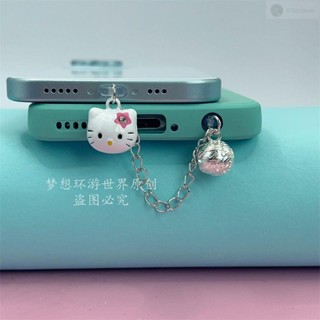 手機防塵塞🌸鈴鐺凱蒂貓招財貓手機防塵塞充電口堵頭掛件吊墜蘋果華為Type-C