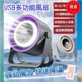 桃園快速🚄2025新款USB桌上型新風扇 小型便攜式迷你家用廚房宿舍無葉小風扇 桌面循環扇 夜燈小風扇 無刷風扇5/2