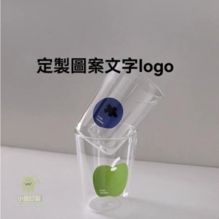 客製化 水杯 吸管杯 杯子 450毫升 耐熱玻璃杯 無把玻璃杯 高硼矽美式果汁杯 訂製圖案 文字logo