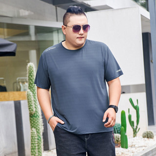 L-9XL大尺碼短袖 排汗t恤 男冰絲上衣 涼感t恤 冰絲短袖t恤男夏季寬鬆加肥大尺碼胖子圓領胖人上衣短袖體恤杉運動