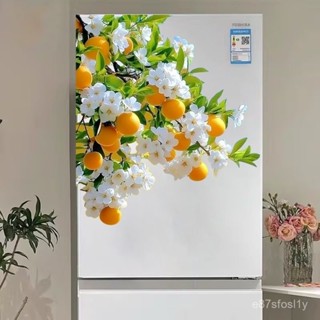 臺灣發貨 柑橘花冰箱貼紙 專用防水自粘裝飾畵 餐廳 廚房 玻璃門 玻璃窗 裝飾貼紙