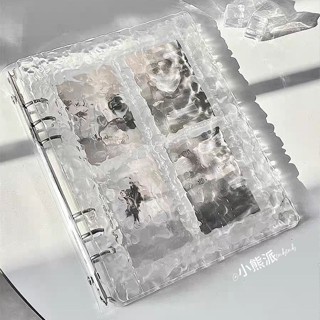 💖桃園出貨💖透明水晶波紋卡冊A5活頁四宮格三寸愛豆拍立得追星小卡相簿收納冊